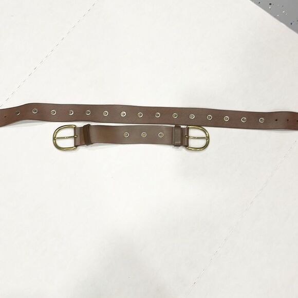 Vintage Joe’s Jeans Mens Genuine Leather Belt Sz Lg Two Buckle Studded Handmade - Picture 6 of 11